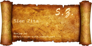 Sier Zita névjegykártya