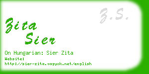 zita sier business card